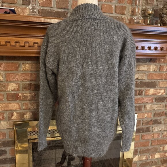 harve bernard Gray Mohair Chunky Small Argyle Pullover Sweater - Picture 3 of 8